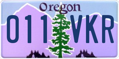 OR license plate 011VKR