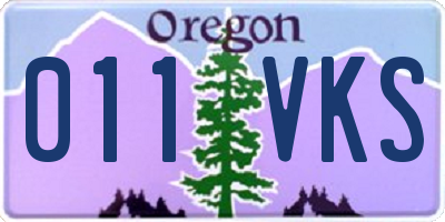 OR license plate 011VKS