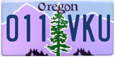 OR license plate 011VKU