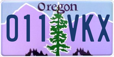 OR license plate 011VKX