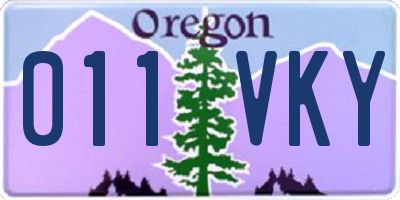 OR license plate 011VKY