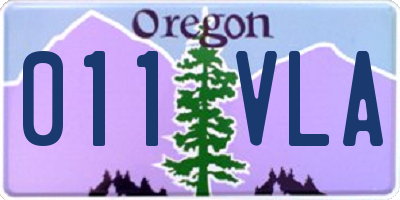 OR license plate 011VLA