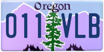 OR license plate 011VLB