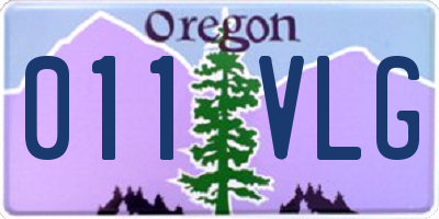 OR license plate 011VLG