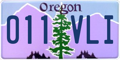 OR license plate 011VLI