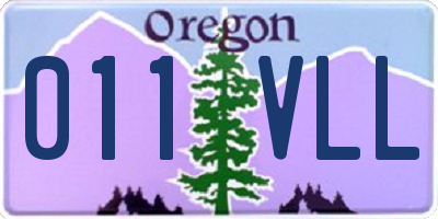 OR license plate 011VLL