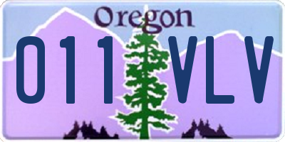 OR license plate 011VLV