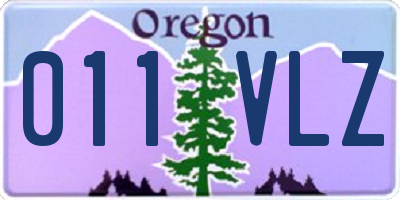 OR license plate 011VLZ