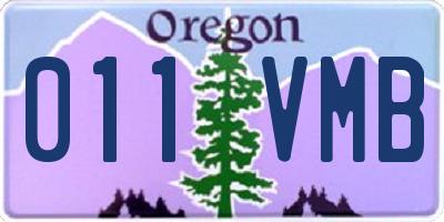 OR license plate 011VMB