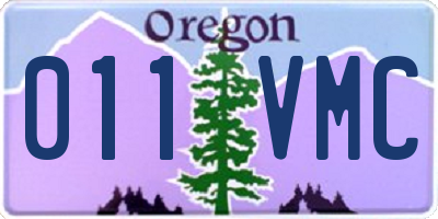 OR license plate 011VMC