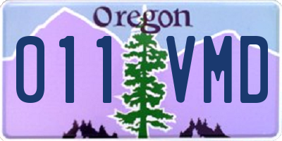 OR license plate 011VMD
