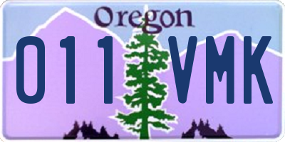 OR license plate 011VMK