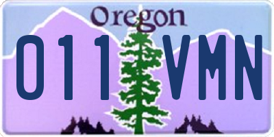OR license plate 011VMN