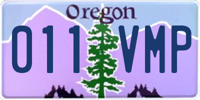 OR license plate 011VMP