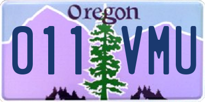 OR license plate 011VMU