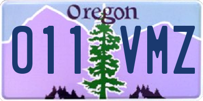 OR license plate 011VMZ