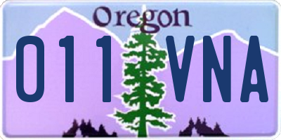 OR license plate 011VNA