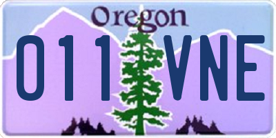 OR license plate 011VNE
