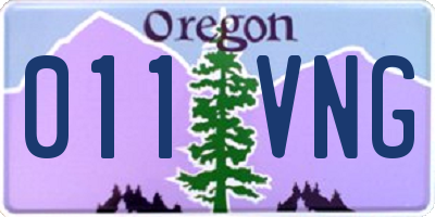 OR license plate 011VNG