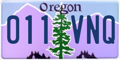 OR license plate 011VNQ