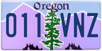 OR license plate 011VNZ