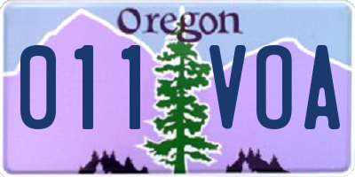 OR license plate 011VOA