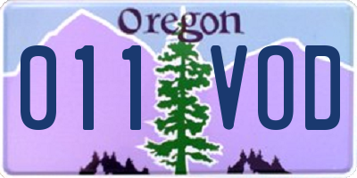 OR license plate 011VOD