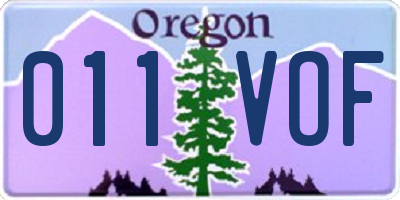 OR license plate 011VOF