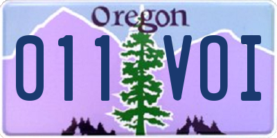 OR license plate 011VOI