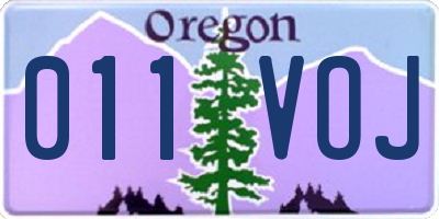OR license plate 011VOJ