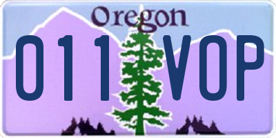 OR license plate 011VOP