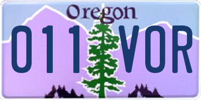 OR license plate 011VOR