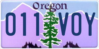 OR license plate 011VOY