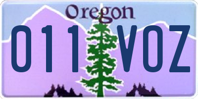 OR license plate 011VOZ