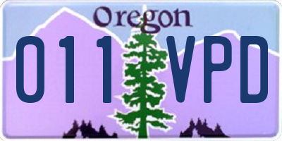 OR license plate 011VPD