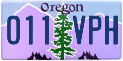 OR license plate 011VPH