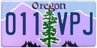OR license plate 011VPJ