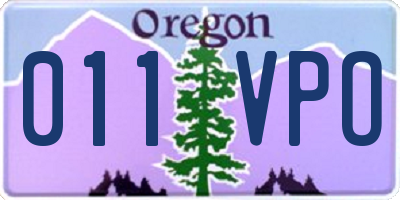 OR license plate 011VPO