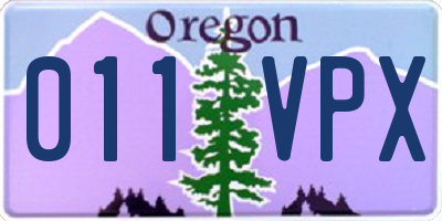 OR license plate 011VPX