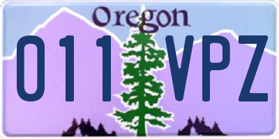 OR license plate 011VPZ