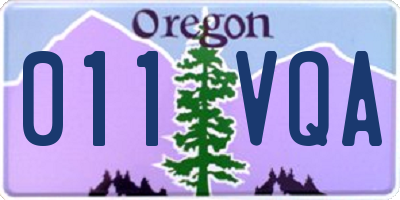 OR license plate 011VQA