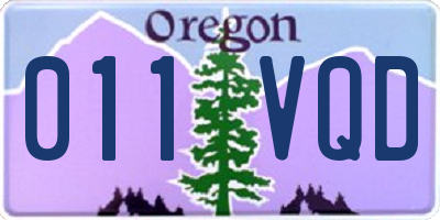 OR license plate 011VQD