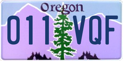 OR license plate 011VQF