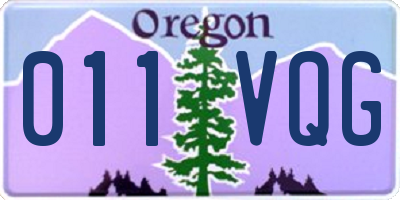 OR license plate 011VQG