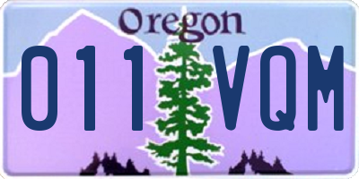 OR license plate 011VQM