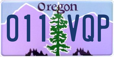 OR license plate 011VQP