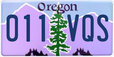 OR license plate 011VQS