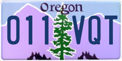 OR license plate 011VQT