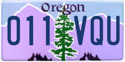 OR license plate 011VQU