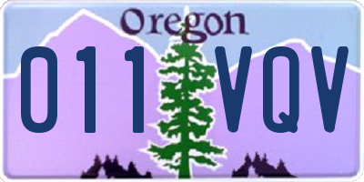 OR license plate 011VQV